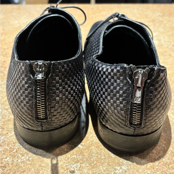 Louis Vuitton Black Checkered Leather Shoes Made In Italy - Picture 2 of 11